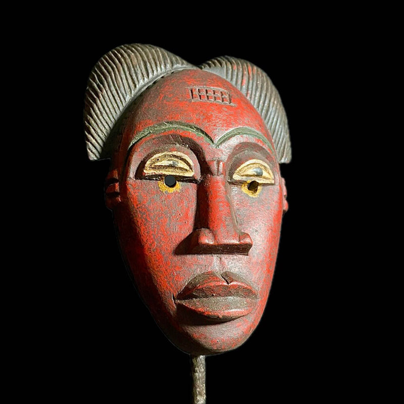 African Mask Antiques Tribal Art Face Vintage Wood Carved Vintage Guro-8132