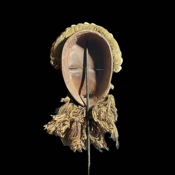 African Mask africa wood mask Tribal Mask Handmade vintage Fine Dan Mask  Dan mask shells-8155