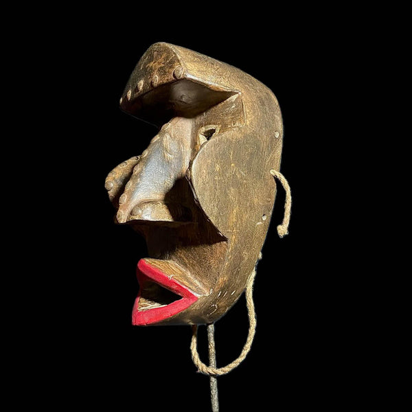 wall African mask Tribal Face Mask Wood Hand Carved Vintage Wall Hanging Dan mask-8159