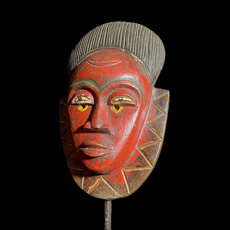 =African Tribal Face Mask Wood Hand Carved Wall Hanging tribal Guro mask-8140