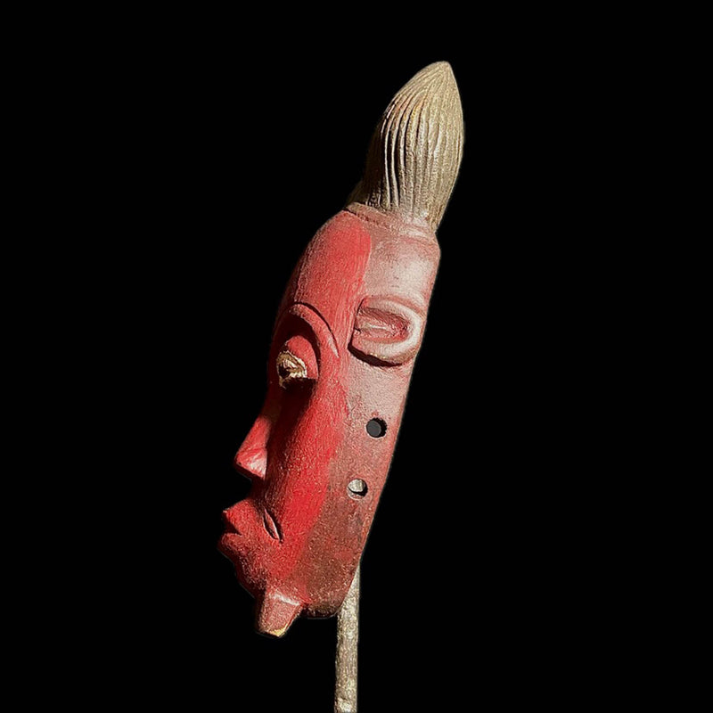 African Tribal Face Mask Wood Hand Carved Vintage Wall Hanging Guro Mask  -8142