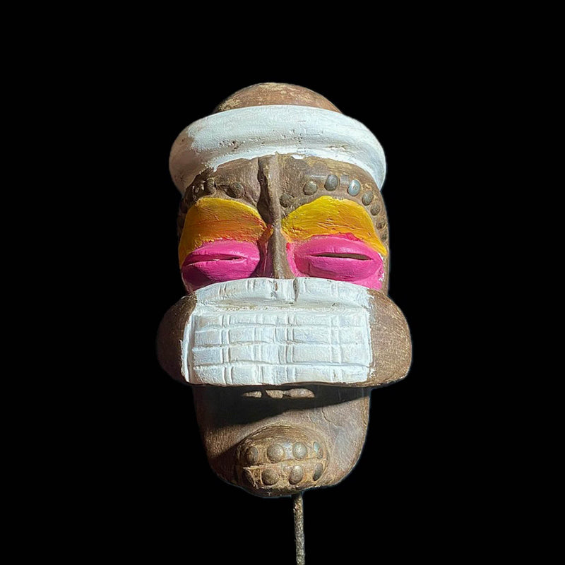 African Tribal Mask Wood Dan Mano Masks Face Mask Vintage Wall Hanging-8147