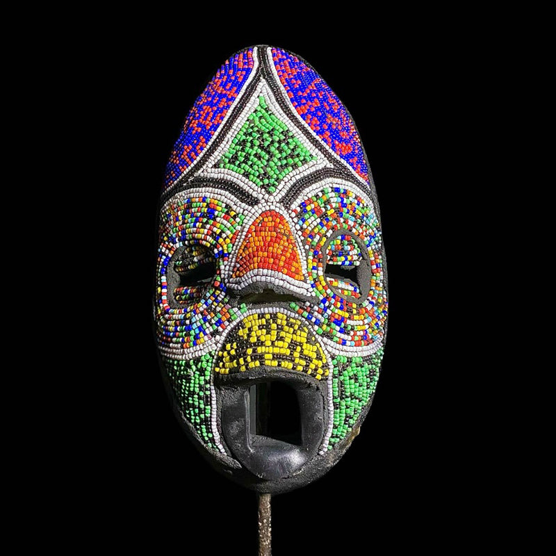 african mask hand carved traditional wooden wall decor tribe ghana mask-7983