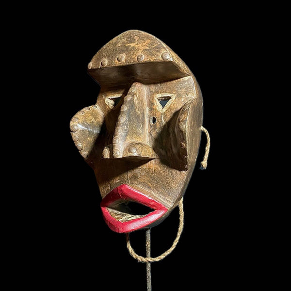 wall African mask Tribal Face Mask Wood Hand Carved Vintage Wall Hanging Dan mask-8159