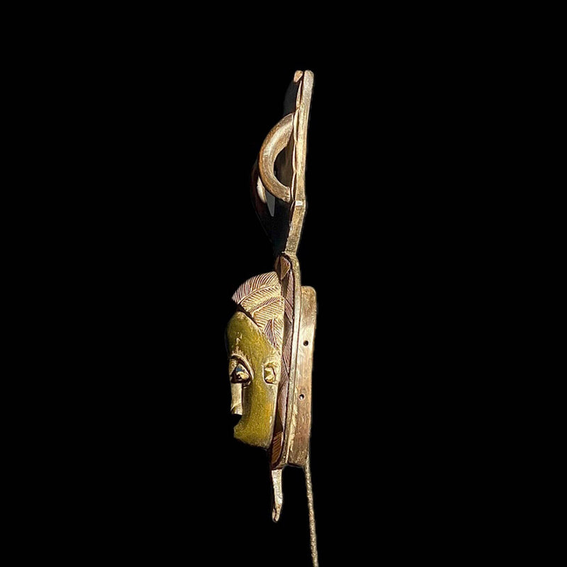 African mask vintage hand carved handmade wall hanging primitive art GURO Mask -8307