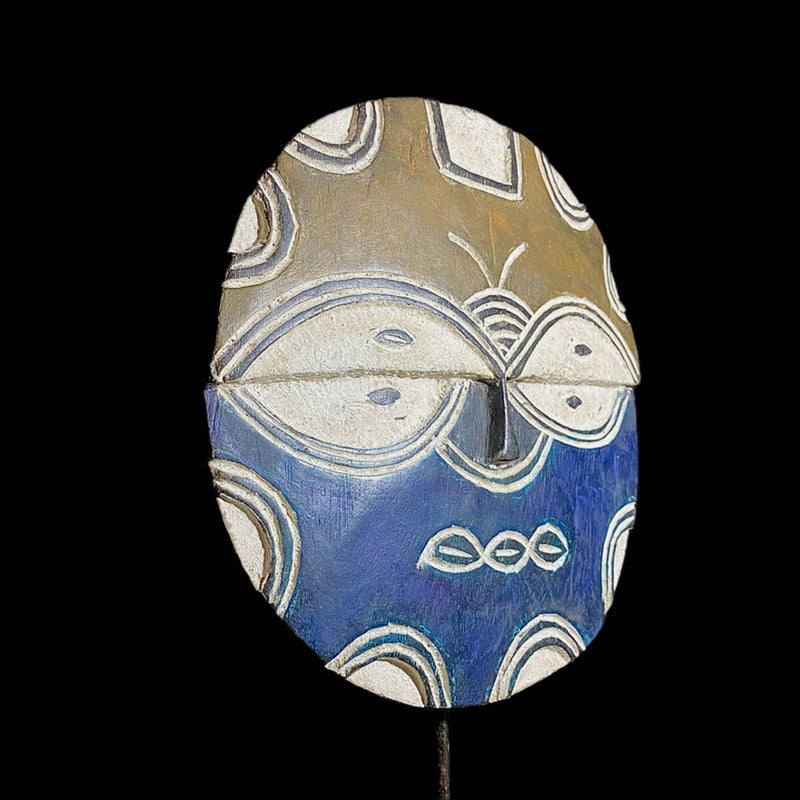 african mask Tribal Mask Wood Hand Carved Vintage Wall Hanging Tsaye Teke-8188