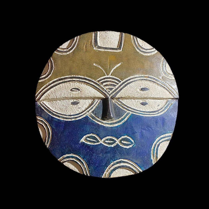 african mask Tribal Mask Wood Hand Carved Vintage Wall Hanging Tsaye Teke-8188