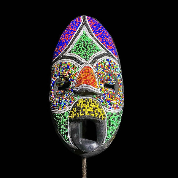 african mask hand carved traditional wooden wall decor tribe ghana mask-7983