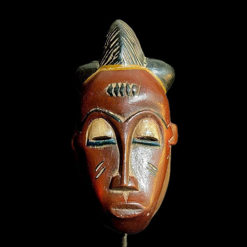 African Mask Tribal Mask Guro Mask vintage African Art Baule Antique Wood-9413