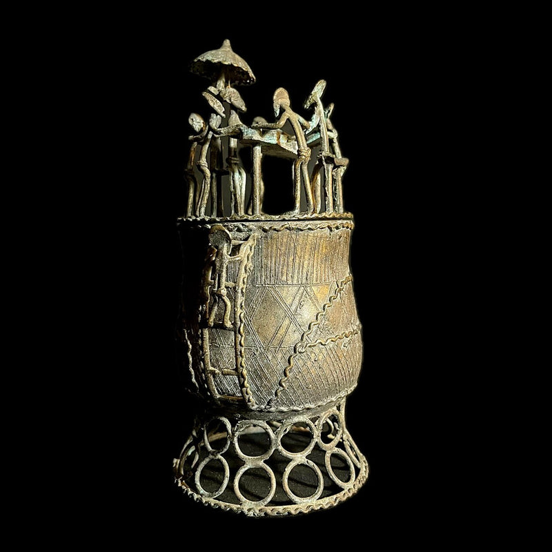 African Brass Kuduo Vessel bronze vessels are also kuduo Gold Gold Weight sculpture  -9425