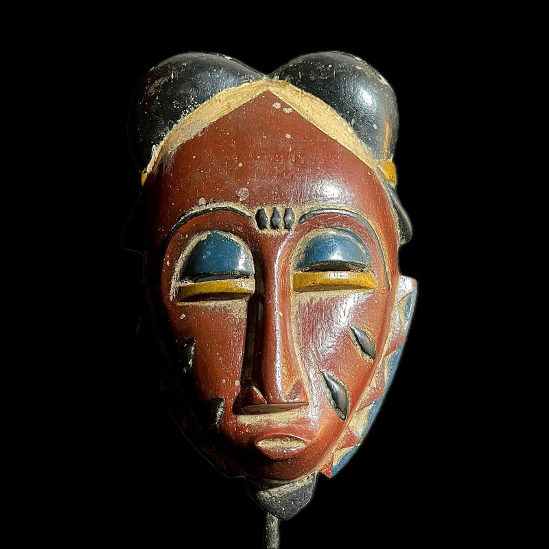 African Tribal Masks Face Hand Carved Vintage Wall Hanging Guro Yaure-9430