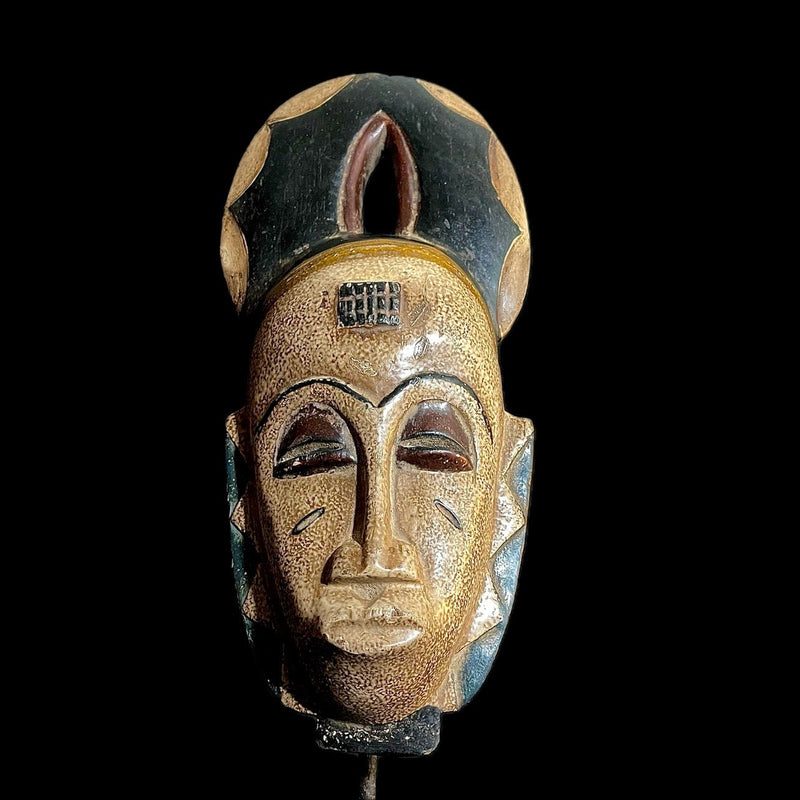 African Mask Collectible Hand Carved wood Wall Hanging Baule Ndoma-9467