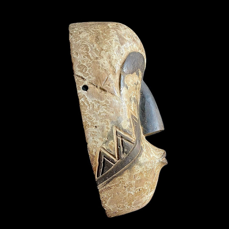 African Fang Nigil Mask Tribal Vintage Wood Carved Hanging Famous Mask-9465