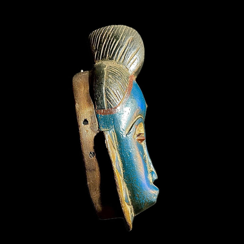 African Mask Collectible Hand Carved wood Wall Hanging Baule Ndoma-9459