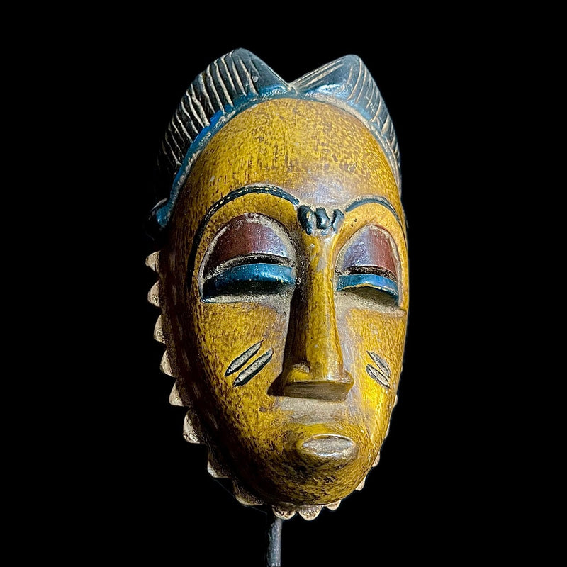 African Mask Collectible Hand Carved wood Wall Hanging Baule Ndoma-9456