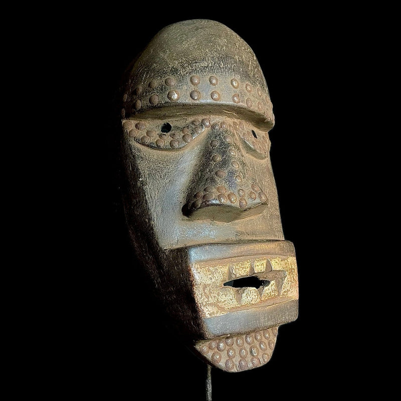 wall African Tribal Face Mask Wood Hand Carved Vintage Wall Hanging Dan mask-9454