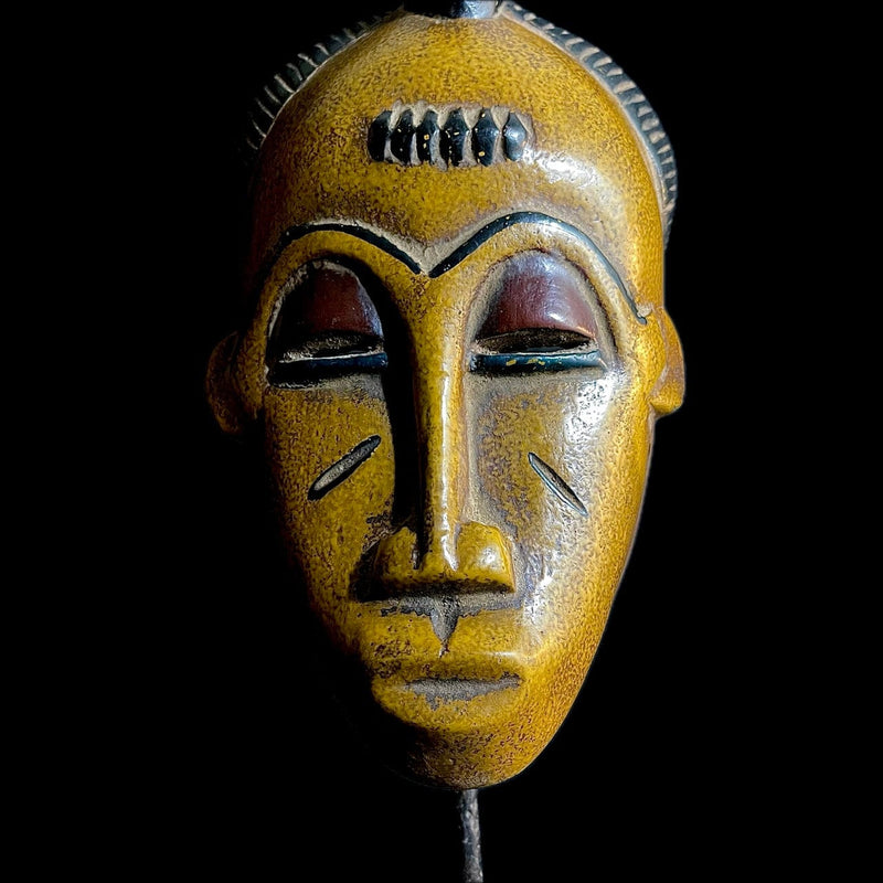 African Mask Collectible Hand Carved wood Wall Hanging Baule Ndoma-9452
