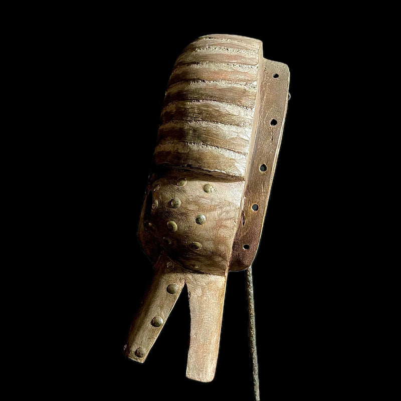 African Mask antiques tribal Face vintage Wood Carved Hanging Dan Mask-9470