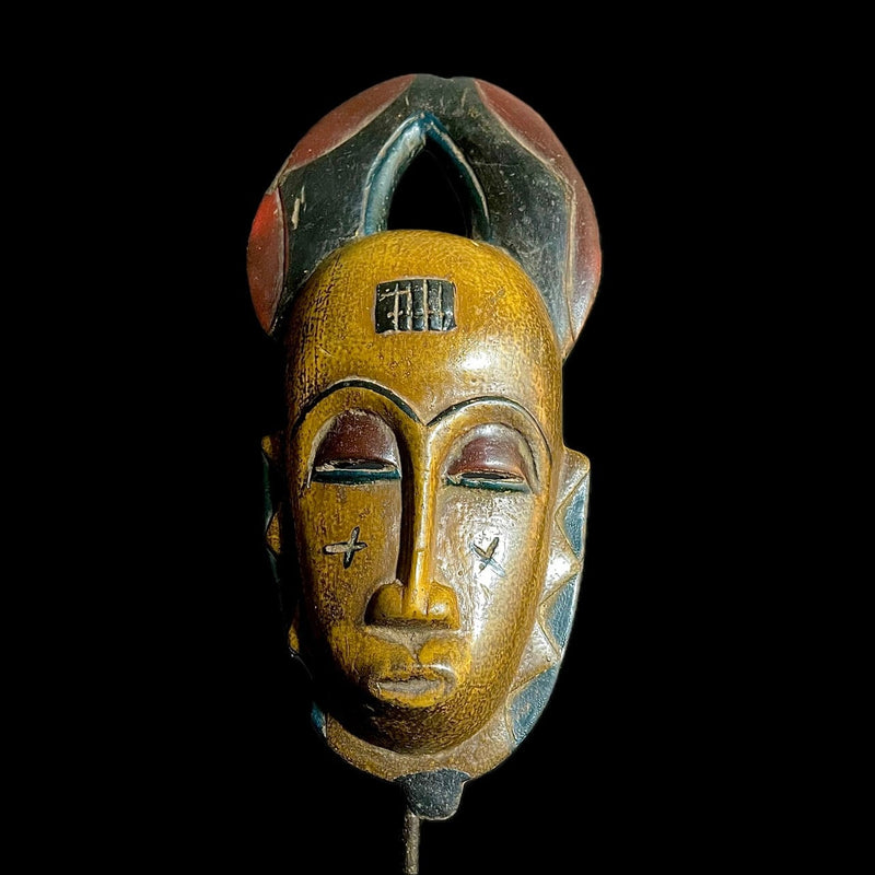 African Mask Collectible Hand Carved wood Wall Hanging Baule Ndoma-9477