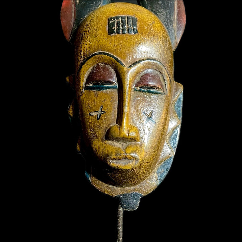 African Mask Collectible Hand Carved wood Wall Hanging Baule Ndoma-9477