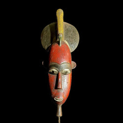African Mask Collectible Hand Carved wood Wall Hanging Baule Ndoma-9479