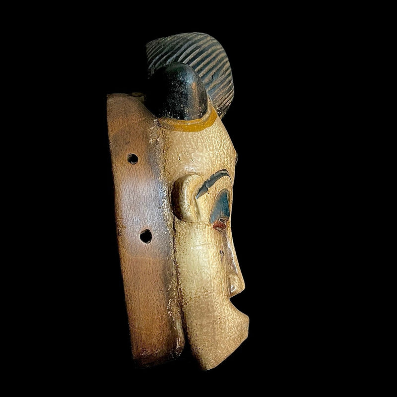 African Mask Hand Carved Guro Tribe Gu Female Face Mask Home Wall Hanging-9487
