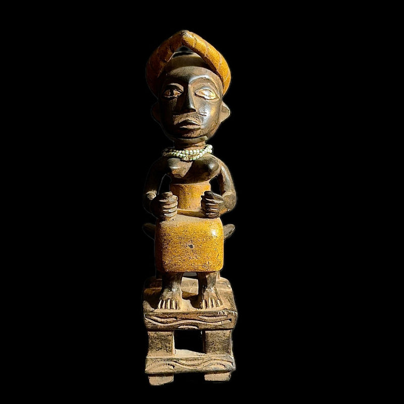 African sculpture tribal Wall Art Wooden Carved Statue Yoruba Shango-9499