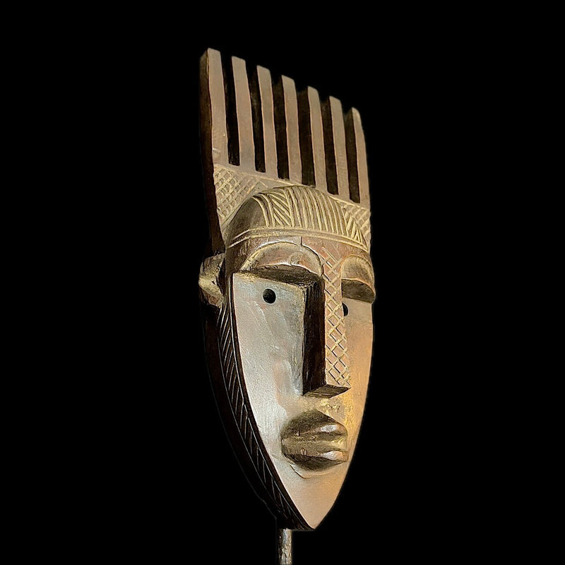African Wood GURO Tribal Mask Hand Carved Bamana Kore African Mask-9501