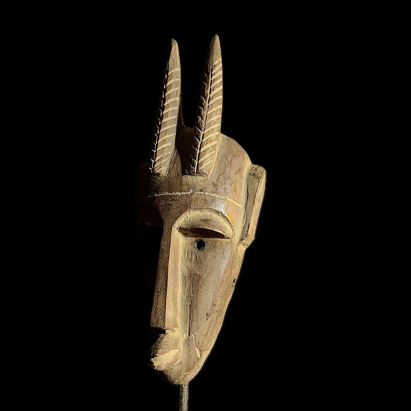 African Wood GURO Tribal Mask Hand Carved Bamana lega Kore African Mask-9509