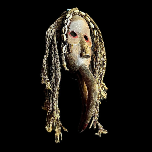 African mask Dan Bird Man Wood Face Mask Early 20th Century Libera -9569