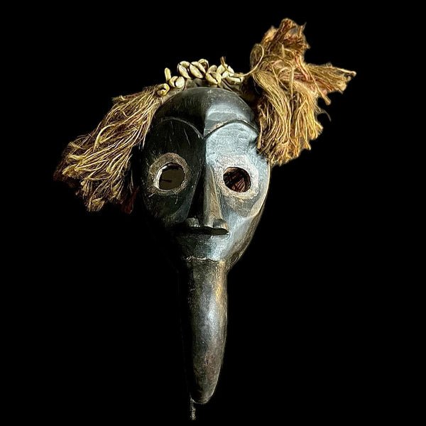 African mask Dan Bird Man Wood Face Mask Early 20th Century Libera -9566