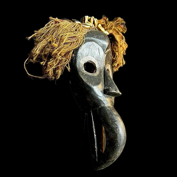 African mask Dan Bird Man Wood Face Mask Early 20th Century Libera -9566