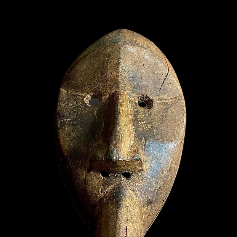 African mask Cubist Dan Bird Man Wood Face Mask Early 20th Century Libera -9562