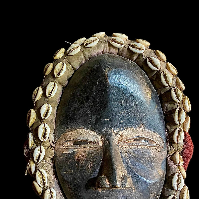 African mask Cubist Dan Bird Man Wood Face Mask Early 20th Century Libera -9560