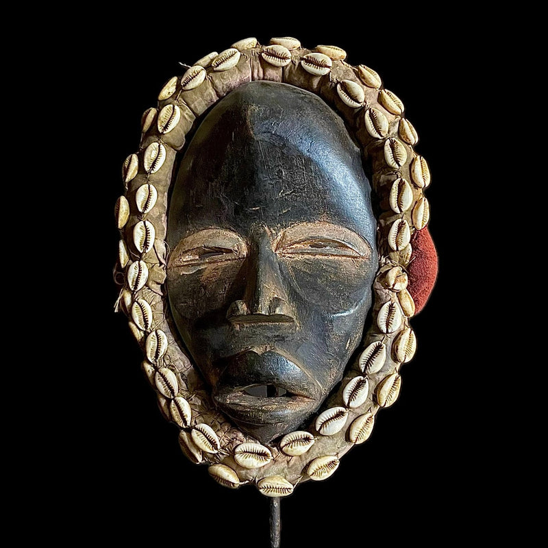 African mask Cubist Dan Bird Man Wood Face Mask Early 20th Century Libera -9560