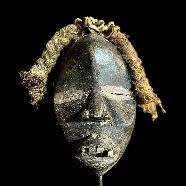 African mask Cubist Dan Bird Man Wood Face Mask Early 20th Century Libera -9579