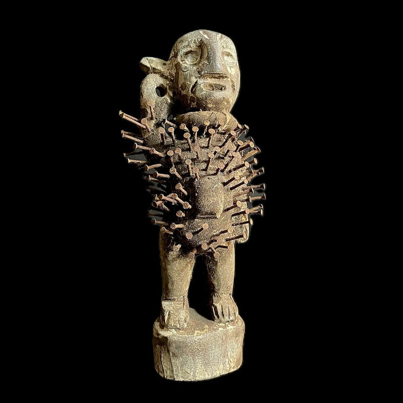 wooden figures primitive art collectibles Nkisi Nkondi statue voodoo-9382