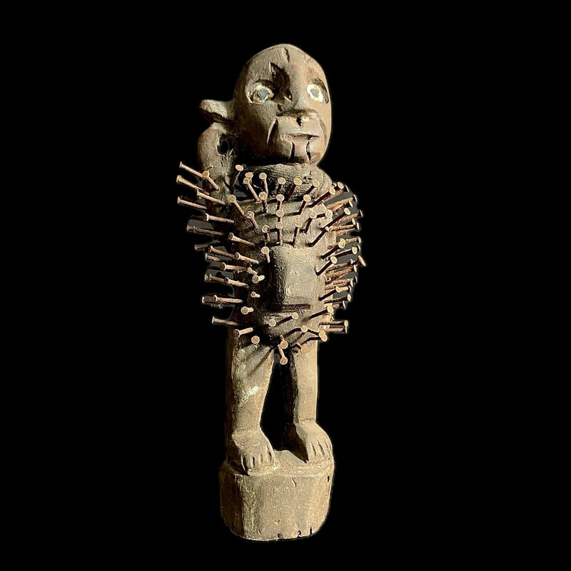 wooden figures vintage art primitive art collectibles Nkisi Nkondi statue voodoo-9380