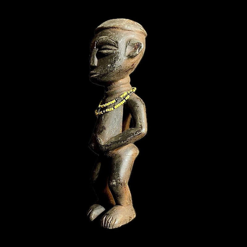 african sculpture  Carved statue tribal wood Female Figure Yoruba-9368
