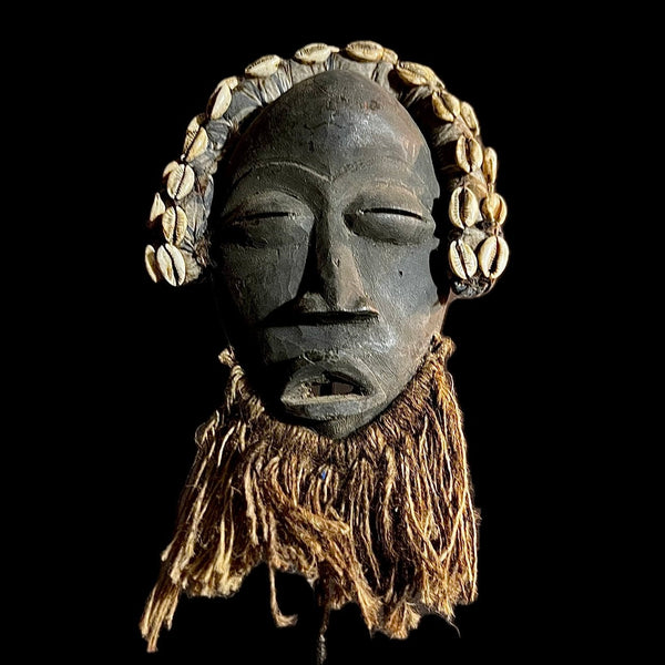 African mask Cubist Dan Bird Man Wood Face Mask Early 20th Century Libera -9616