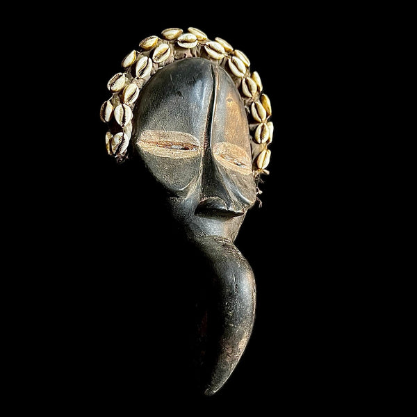 African mask Cubist Dan Bird Man Wood Face Mask Early 20th Century Libera -9618