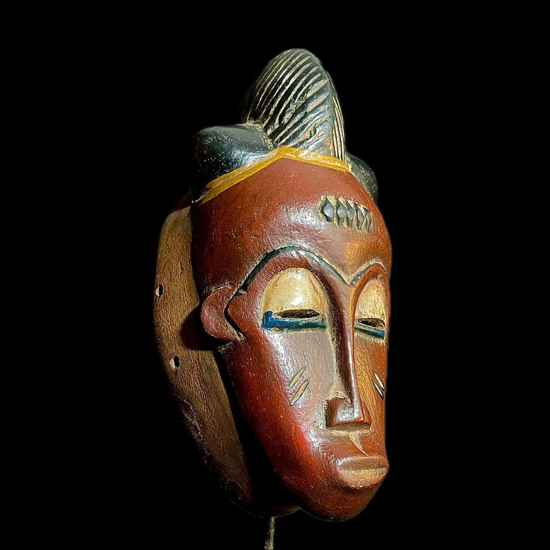 African Mask Tribal Mask Guro Mask vintage African Art Baule Antique Wood-9413