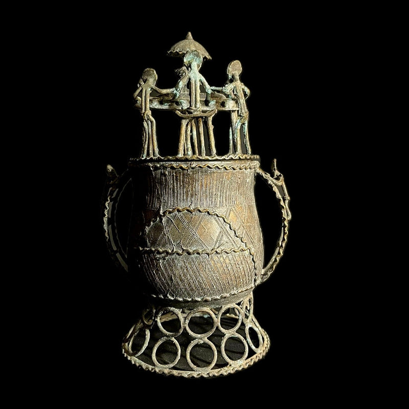 African Brass Kuduo Vessel bronze vessels are also kuduo Gold Gold Weight sculpture  -9425