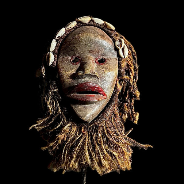 African mask antique Wall Hanging vintage masks tribal one piece Strong Cubist Dan Bird Man Wood Face Mask Early 20th Century Libera -9620