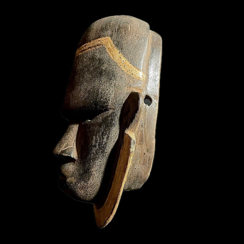 African Mask Antiques Tribal Art Face Vintage Wood Carved Vintage Guro -9439
