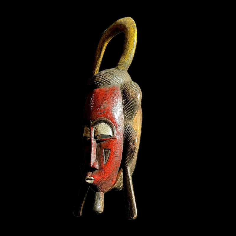 African Mask Antiques Tribal Art Face Vintage Wood Carved Vintage Guro -9441