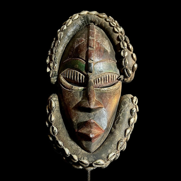 African mask antique Wall Hanging vintage masks tribal one piece Strong Cubist Dan Bird Man Wood Face Mask Early 20th Century Libera -9644