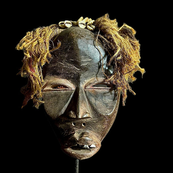 African mask antique Wall Hanging vintage masks tribal one piece Strong Cubist Dan Bird Man Wood Face Mask Early 20th Century Libera -9637