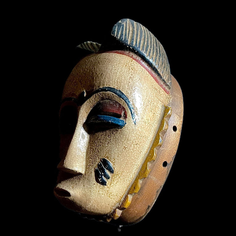 African Mask Collectible Hand Carved wood Wall Hanging Baule Ndoma-9461
