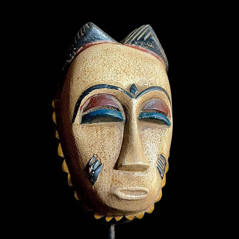 African Mask Collectible Hand Carved wood Wall Hanging Baule Ndoma-9461